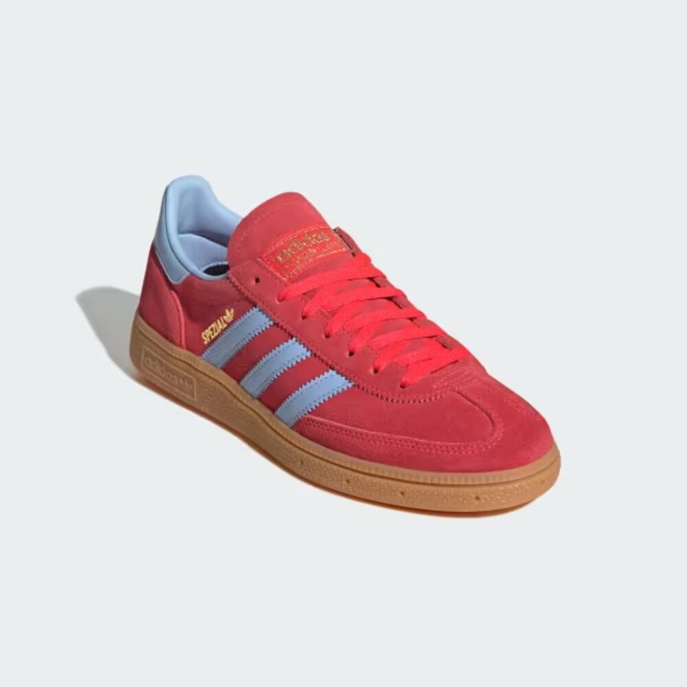 Adidas Handball Spezial Lucid Red Glow Blue Gum Womens JR3607 NEW Multi Sz - Picture 5 of 7